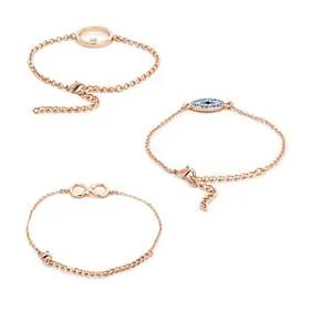 Estele Austrian Stones Evil Eye Bracelet Set