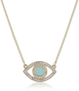 Evil Eye: Estele - 24 CT gold plated Evil Eye Pendant with chain