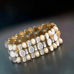 Mirror Collection: Aiyna Pearl and Speculum Statement Bracelet