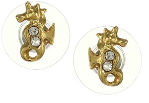9 To 5: Estele 24 Kt Gold Plated Seahorse Stud Earrings