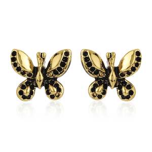 Black Enamel Butterfly Earrings