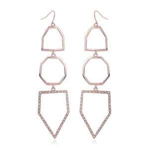 Evening Ears: Rose Gold Geometric Earrings