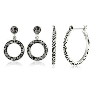Estele  Oxidised Combo Earrings