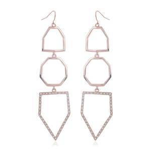Rose Gold Geometric Earrings