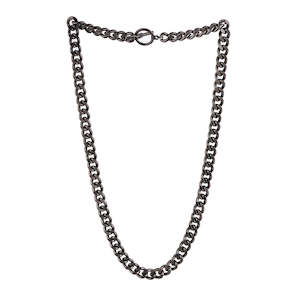 Mens Edit: Estele Gun Metal Plated Cuban Style Thick & Heavy Chain for Men with Toggle Bar