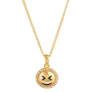 Emoji: Estele  GOLD plated Grinning Squinting Face Emoji Pendant For Girls