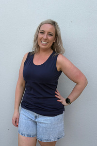 Breastfeeding T Shirts: Navy Zip Everyday Breastfeeding Singlet