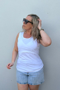 White Everyday Breastfeeding Singlet