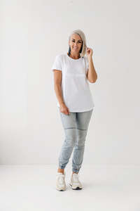 White Everyday Tee | Horizontal Zip