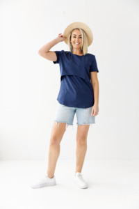 Breastfeeding T Shirts: Navy Everyday Tee | Classic Flap