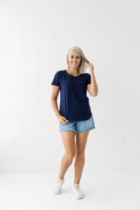Breastfeeding T Shirts: Navy Everyday Tee | Diagonal Zips