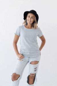 Grey Everyday Tee | Diagonal Zip