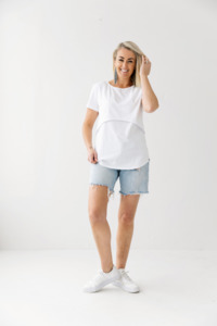 Breastfeeding T Shirts: White Everyday Tee | Classic Flap