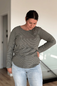 Khaki Stripe Classic Top