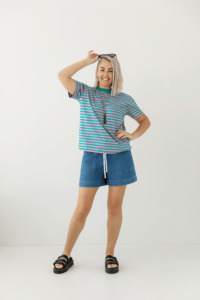 Breastfeeding T Shirts: Teal Stripe Tee