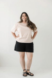 Breastfeeding T Shirts: Blush Stripe Breastfeeding Tee