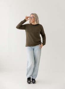 Products: Khaki | Fur lined Crew Sweatshirt