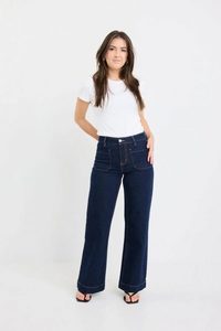 Products: Zoey Petite High Rise Wide Leg Pocket Jean – Indigo - Estilo Boutique