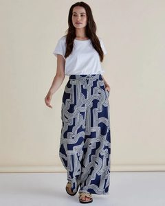 Zander Pant – Navy Geo - Estilo Boutique