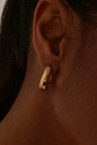 Chunky Drop Hoop Earrings – Gold - Estilo Boutique