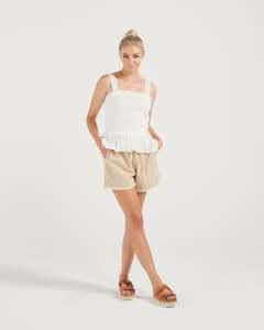 Layla Shorts (biscotti gingham)