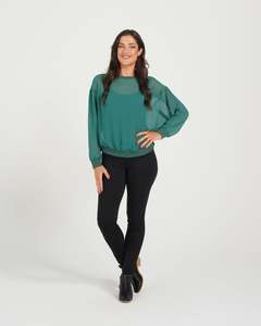 Chiffon Essentials: Blake Top - Dark Sage