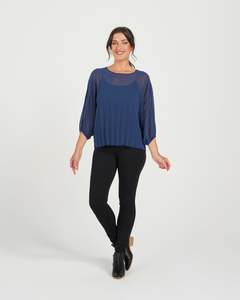 Chiffon Essentials: Aura Top - Navy