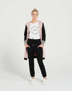 Theory Cardi - Dusky Pink/Black