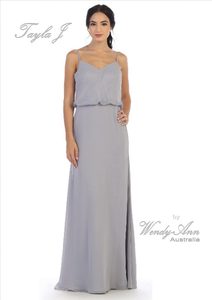 Ball Gowns – Etcetera Bridal: Spag Strap Drape Top WAT8133 Silver