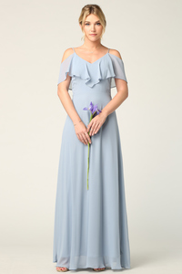 Floaty Off Shoulder WAT3623 Dusty Blue