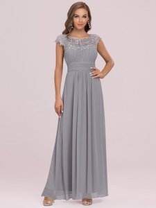Lacey neckline open back EFEP09996 Grey