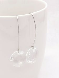 Silver clear 19mm round long EWWL024