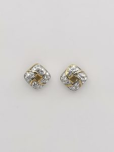 Accessories – Etcetera Bridal: Gold diamante knot stud EWGSED620