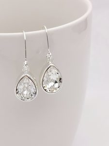 Silver clear teardrop EWWL004