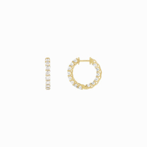 The Statement Diamond Hoops -14K