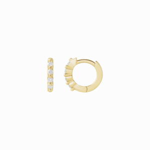 The Diamond Pavé Huggies -14K