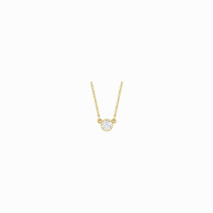 The Diamond Bezel Pendant -14K