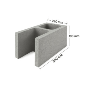 Products: 25.05 Open End and Plain End Block 25 Series Concrete Block