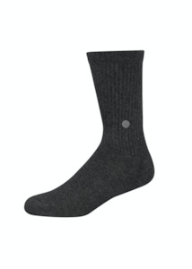 Boys Socks: Boys Dark Heather Grey Crew Sock