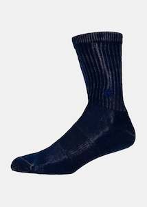 All Socks Exc Moto: Crew Socks - Navy Blue Mineral Wash