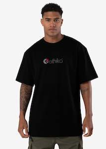 Mens Tops T Shirts: Mens Ethika Logo Tee - Black
