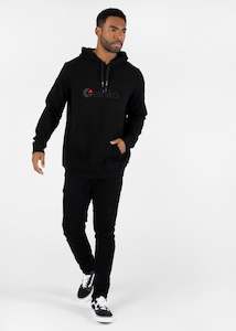 Mens Pullovers Hoodies: Mens Ethika Logo Pullover Hoodie - Black