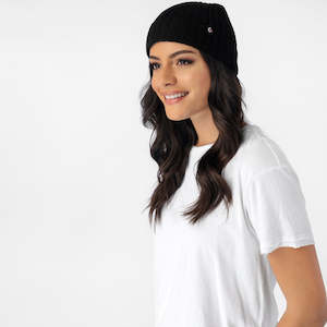 Mens Accessories: Wool Fold Beanie Black