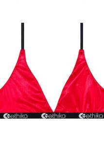 Womens Triangle Bras: Red Sheer Triangle Bra