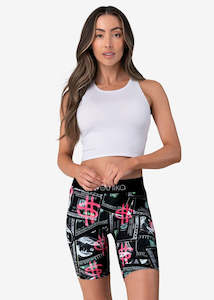 Womens Printing Money Bikershort Staple