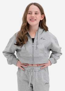Girls: Girls Crop Zip Hoodie - Heather