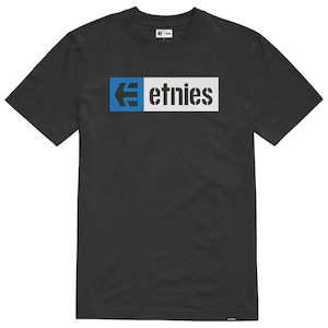 SS TEE: ETNIES NEW BOX SS TEE [BLACK/WHITE]