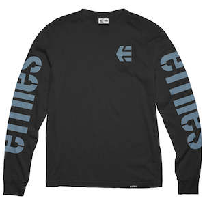 50 100: ETNIES ICON LS TEE [BLACK/BLUE]
