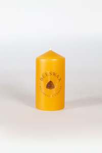 Home Fragrance: Yellow Beeswax Pillar Candle 50mm x100mm