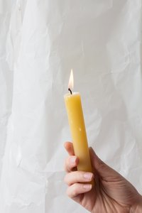 All Accessories: Yellow Beeswax Tall Candle Taper 24cm